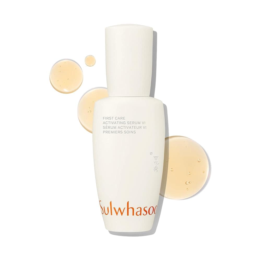 Sulwhasoo First Care Activating Serum bottle with amber serum drops